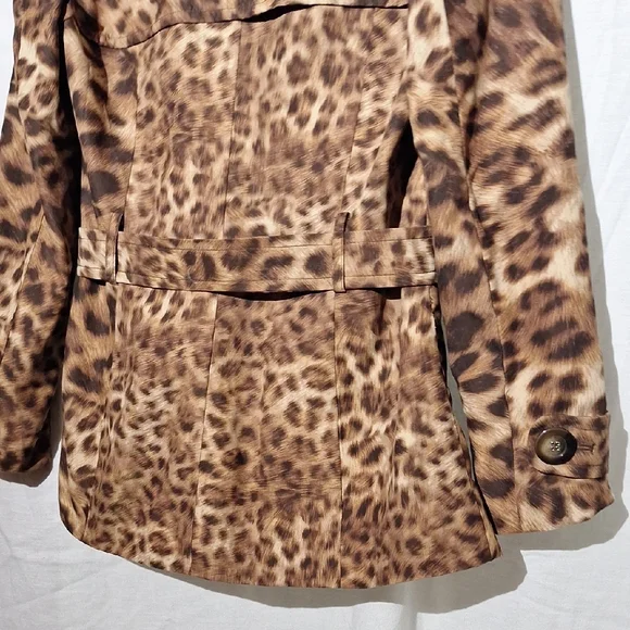 INC Animal Print Trench Coat, Short With Belt Sz 4, NWOT - Picture 12 of 16